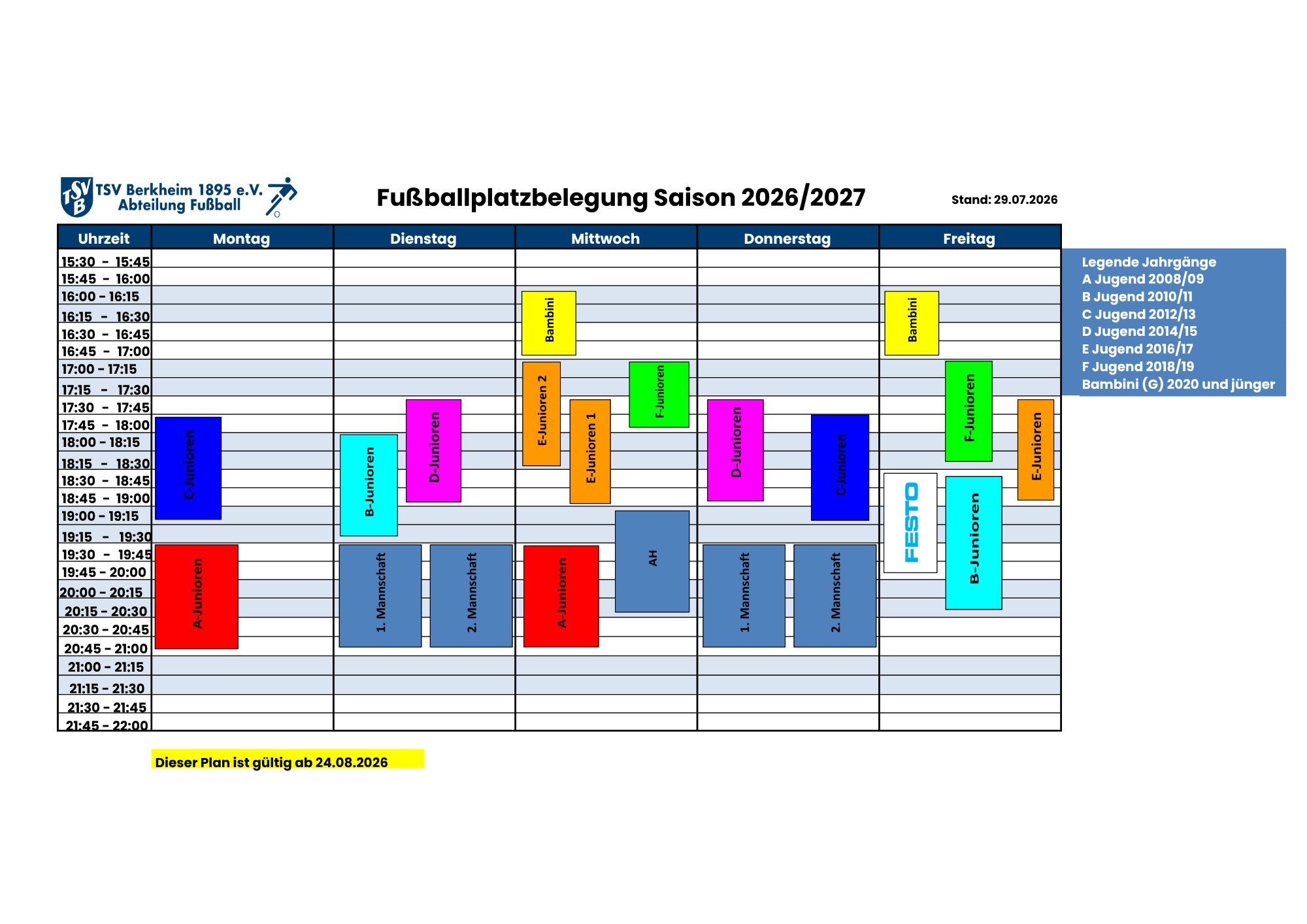 Platzbelegung 202627