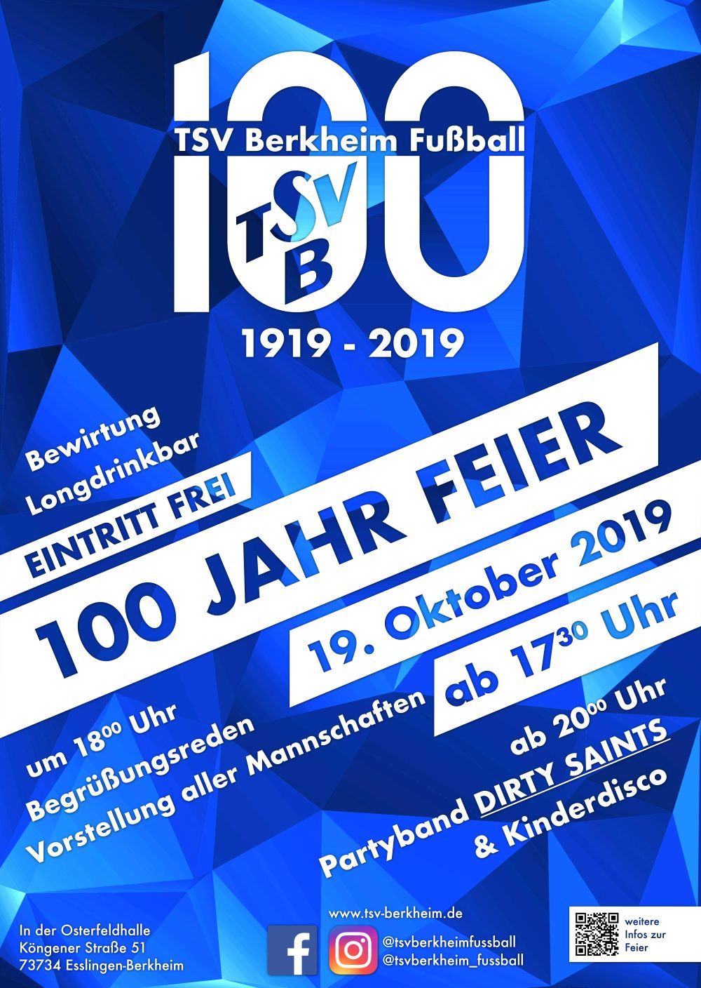 Jubiläumsfeier TSVB100 Plakat komp